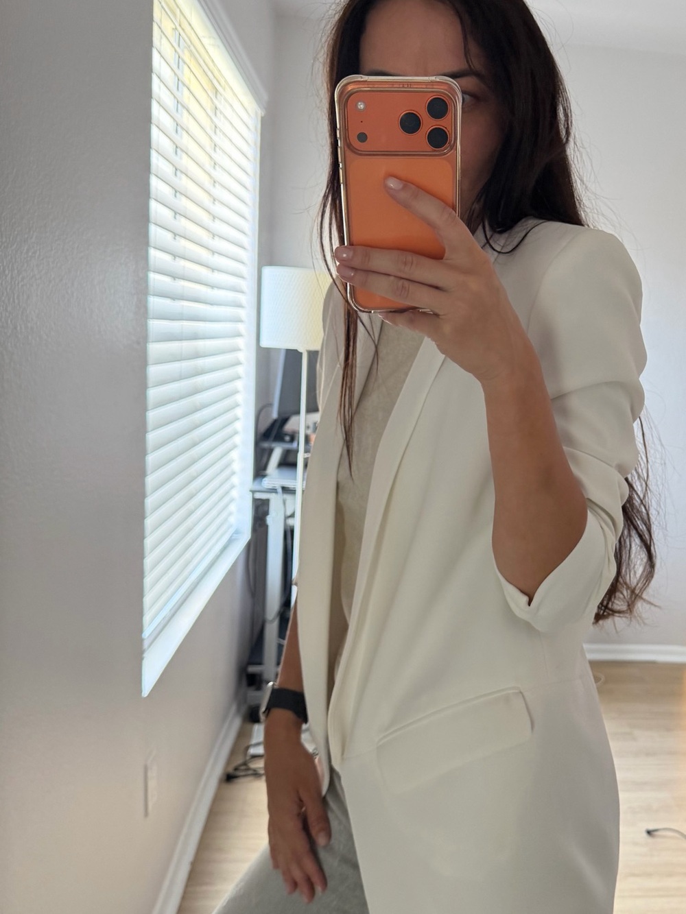 Zara White Open-Front Blazer Jacket - Picture 2 of 4